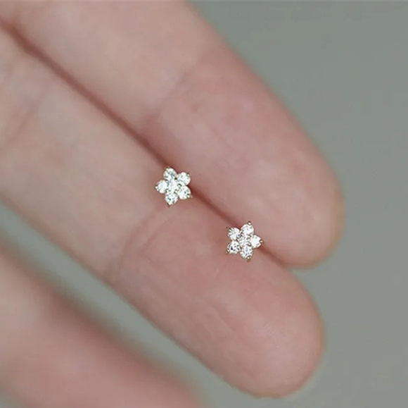 Jewelry - Sterling silver diamond earrings